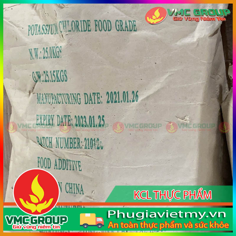 POTASSIUM CHLORIDE KCL POTASSIUM CHLORIDE KCL BAO 25KG DẠNG TINH THỂ TRUNG QUỐC